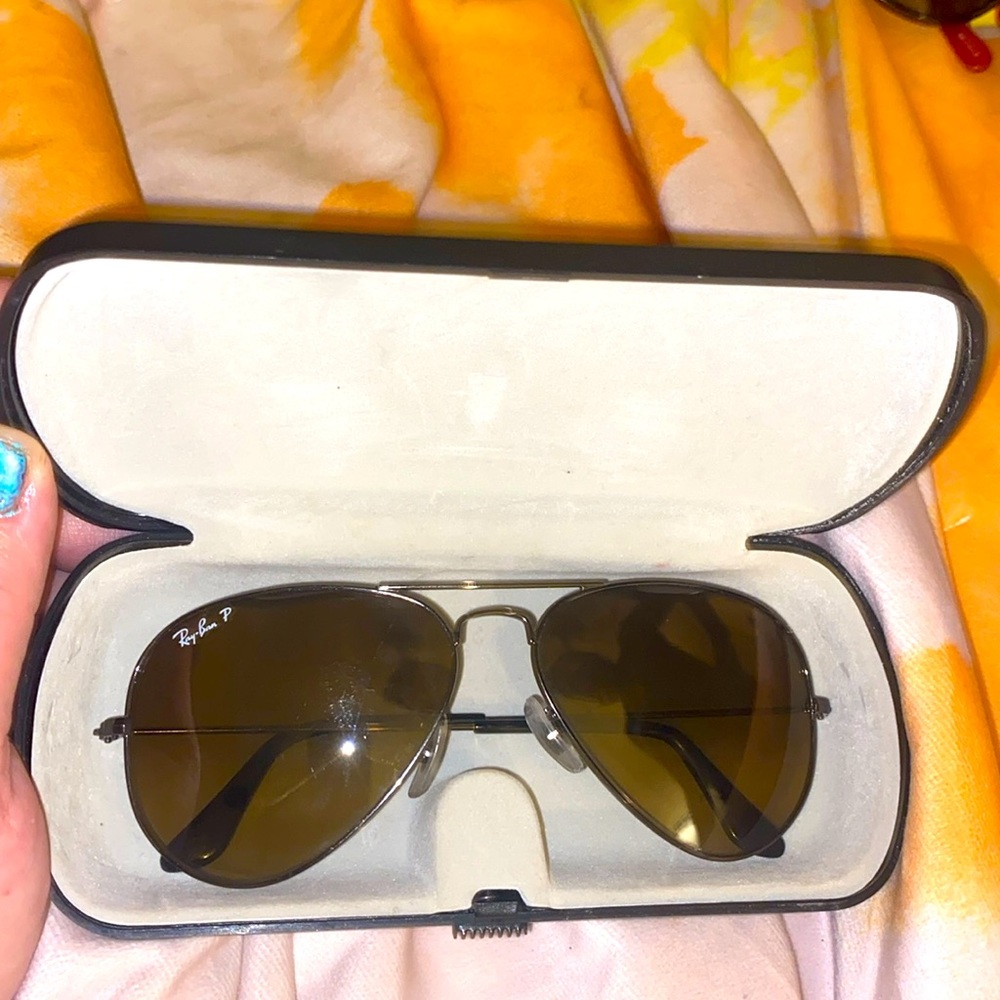 Ray-Ban gradient aviator sunglasses in gunmetal frame with brown lenses, NWOT